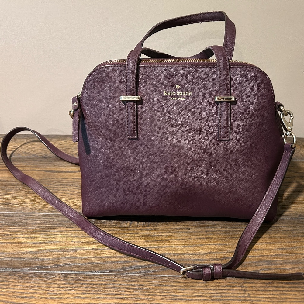 Kate Spade Cross Body Purse Wine Color